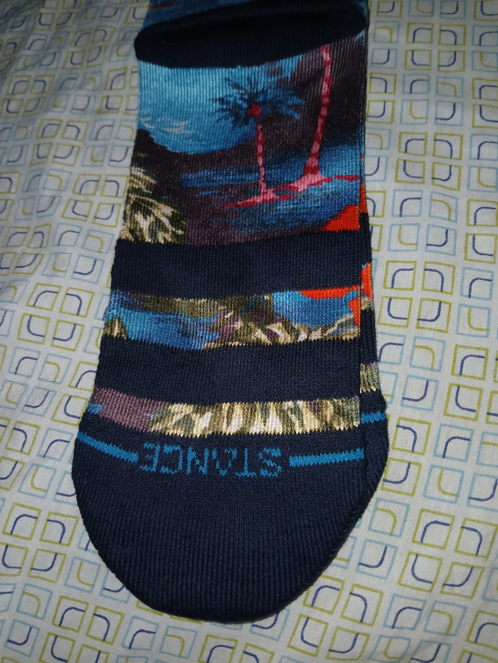 Stance Men's Casual Floral Crew Socks - Blue/Orange